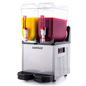 Samixir Twin Ice Slush, Granita Meyve Suyu Dispenseri, 12+12 L İnox, Samixir, Slash Karlı İçecek Makineleri